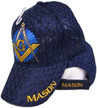 Mason Masonlar Mason Masonik Köşkü Koyu Mavi Gölge örgü Doku Topu Kap şapka