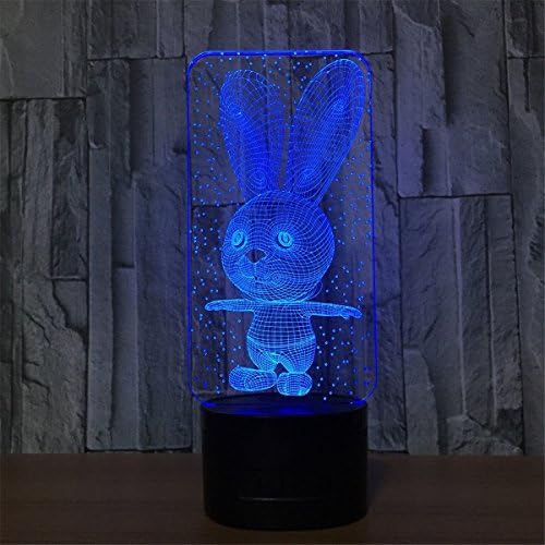 Güzel Tavşan 3D ILLusion kablosuz bluetooth hoparlör Gece ışık Renk Değiştirme Optik Masa Masa Lambası Yatak Odası Taşınabilir