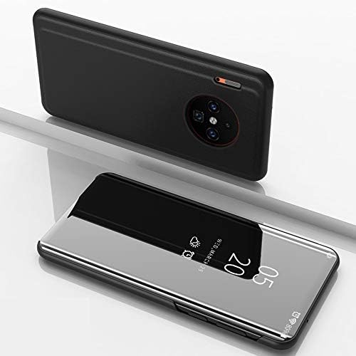 Huawei Mate30Pro 5G Flip Case, üst Makyaj Kaplama Ayna Pencere Parlak Görünüm Flip Video Standı Sert Kapak, HUZİGE Yeni İnce
