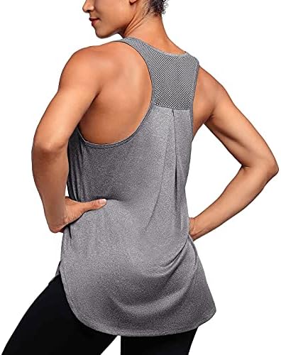 FAMOORE 2 Paket Egzersiz Kadınlar için Tops, Örgü Racerback Tankı Üstleri Atletik Yoga Spor Gömlek egzersiz Kıyafetleri
