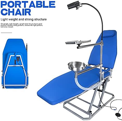 Greeloy Yeni Güncellenmiş Katlanır Taşınabilir Diş Sandalye Paslanmaz Çelik Çerçeve Enstrüman Tepsi GU-P109