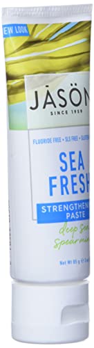 Jason Sea Fresh Güçlendirici Florür İçermeyen Diş Macunu, Derin Deniz Nane, 6 Oz