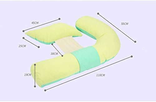 Hamile kadınlar yastık F-Tipi Çok Fonksiyonlu Bel uyku yastığı / (Renk: Sarı Yeşil)