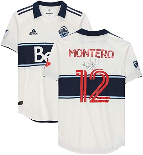 Fredy Montero Vancouver Whitecaps FC İmzalı Maç - 2020 MLS Sezonundan 12 numaralı Beyaz Formayı Kullandı - İmzalı Futbol Formaları
