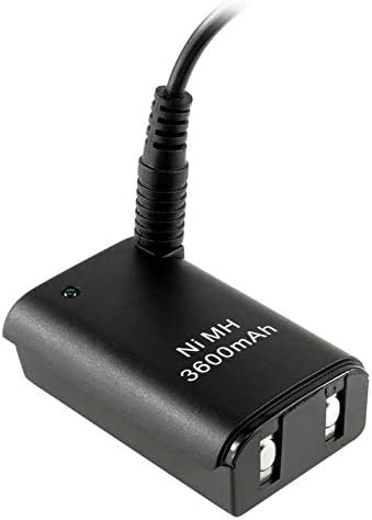 Xbox360 Denetleyicisi için 3600mAh Şarj Edilebilir Pil Paketi USB Şarj Kablosu Siyah