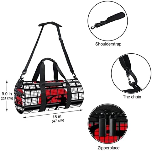 MaMacool Dojo desen Duffel omuz taşıma çantası Tuval seyahat çantası spor salonu spor dans seyahat Weekender için