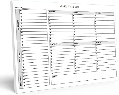 YAPILACAKLAR Listesi Not Defteri, Daha Fazla Verimlilik için Kontrol Listesi, Öncelik ve Notlar Bölümleri içeren 50 Sayfalık