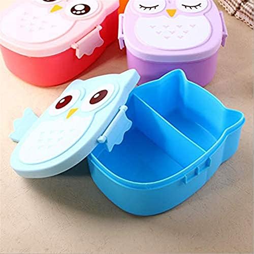 Gezi kutusu, Karikatür Baykuş yemek kabı Taşınabilir Japon Bento Yemek Kutuları Lunchbox Depolama Çocuklar İçin Okul Açık (Renk