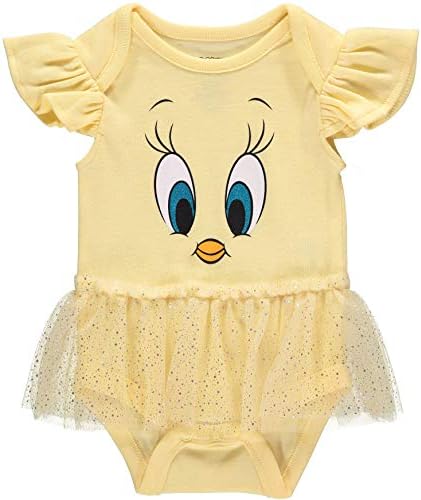 Ekli Tutu ile Looney Tunes Bebek Kız Tweety Kuş Bodysuit-Bebek Kız Giysileri