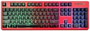 TQBLK Klavye, Hibrit Işık Filmi Oyun Bilgisayarı Klavyesi, Arkadan Aydınlatmalı Ergonomik Tasarım Kablolu Stil (siyah Kırmızı)