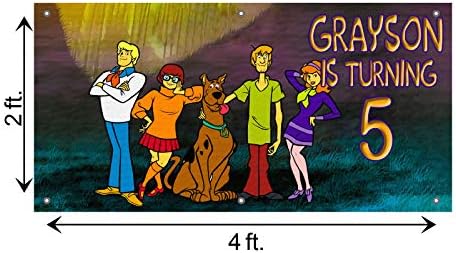 Scooby-Doo Tema Partisi için Kişiselleştirilmiş Doğum Günü Afişi 24x 48 veya 42x84