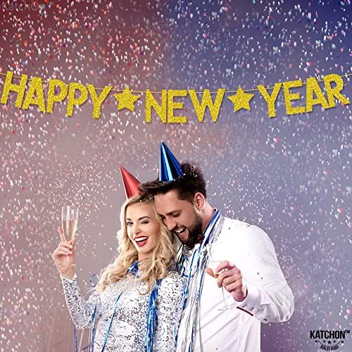 Büyük 10 Ayaklar Glitter Mutlu Yeni Yıl Afiş-Hiçbir DIY, Altın / Yeni Yılınız Kutlu Olsun İşareti için Yeni Yıl Arifesinde