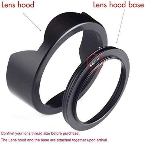 waka 58mm Geri Dönüşümlü Lale Çiçek Lens Hood Seti, benzersiz Tasarım Kamera Lens Hood Canon Nikon Sony DSLR için + Merkezi