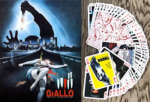 FlonzGift Giallo Iskambil Kartları (Poker Güverte 54 Kartları Tüm Farklı) Vintage Çöp Korku Film Afiş Gerilim