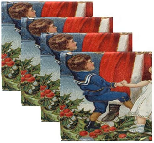 CaTaKu Merry Christmas Peçete, Jingle Bell Kağıt Peçeteler Öğle Yemeği Kokteyl Peçeteler Parti Ev mutfak Dekorasyon, 20 x 20