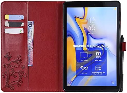 Tablet PC Kılıf Çanta Kollu İçin 10.5 İnç Tablet, İnce Hafif Kabartmalı Kelebek Desen PU Deri Flip Standı&Kart Yuvaları Samsung