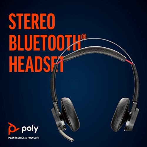 Plantronics-Voyager Focus UC (Poly) - Boom Mikrofonlu Bluetooth Çift Kulaklı (Stereo) Kulaklık-USB-A Aktif Gürültü Engelleme-PC/Mac