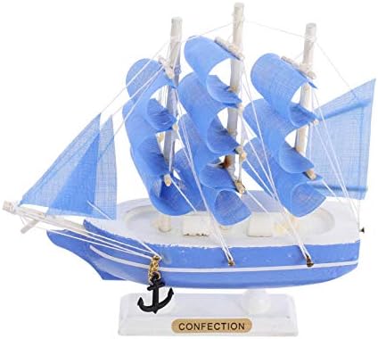 FOMİYES Ahşap Yelkenli Tekne Modeli Denizcilik Gemi Minyatür Yelkenli Heykelcik Akdeniz Deniz Tarzı Masa Süs için Okyanus Tema