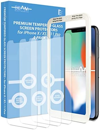 [4 Paket] Ekran Koruyucu için iPhone X, iPhone XS, iPhone 11 Pro, Işın Elektronik Temperli Cam Ekran Koruyucu-99 % Dokunmatik