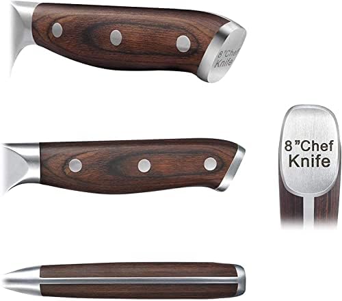 Mutfak Bıçağı Seti, 15 Adet Premium Mutfak Bıçağı Seti, Ahşap Saklama Bloğu, Alman Yüksek Karbonlu Paslanmaz Çelik Profesyonel