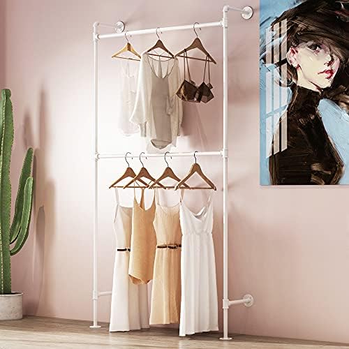 Duvara Monte Giyim Raf Konfeksiyon Raf, Ağır Boru Elbise Raf Perakende Ekran Asılı Çubuk Dolap Depolama için, çamaşır Odası