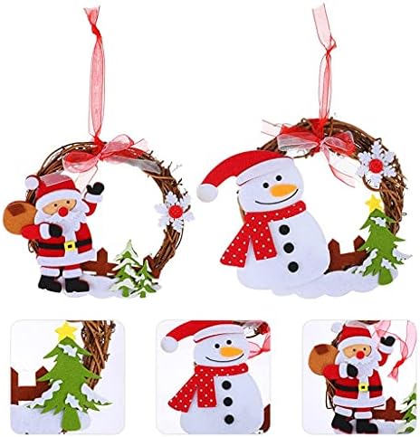 2 Adet Güzel Çelenk Noel Ağacı Dekoratif Asılı Çelenk Noel Çelenk (Renk: A, Boyut: 6. 29X5. 50X0. 79 inç)