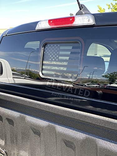 YÜKSELTİLMİŞ OTO STYLİNG-Arka Orta Pencere Amerikan Bayrağı Çıkartması Ford Ranger 2019-2021 Uyar (Mat Siyah)