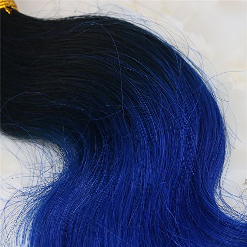 HaırDancıng Iki Ton Brezilyalı işlenmemiş insan saçı 3 Demetleri Ombre 1b / Mavi Vücut Dalga Saç Atkı insan saçı postiş(242628)