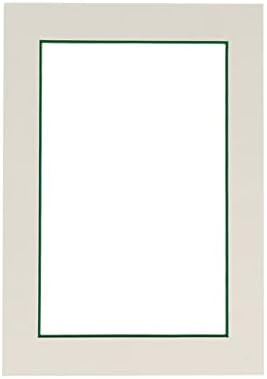 CountryArtHouse Beyaz Asitsiz 16x20 Resim Çerçevesi Mat, 13x19 Resimler için Yeşil Çekirdekli Konik Kesimli-16x20 Çerçeveye