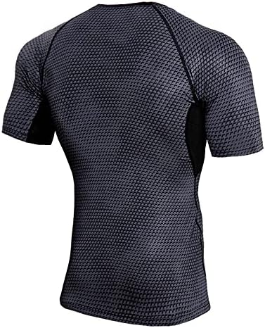 WYTong Spor Erkekler için 2 Parça Sıkı Elastik Çabuk kuruyan Spor T-shirt Kısa Kollu Şort Set
