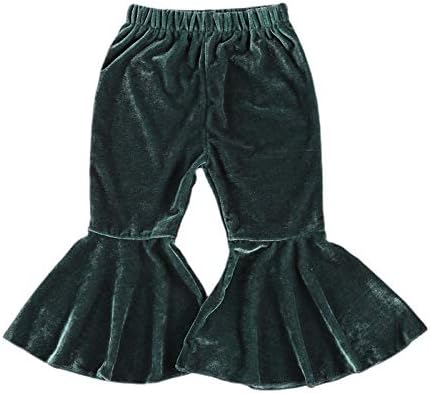 Qıylıı Çocuklar Bebek Kız Kadife Çan Dipleri Pantolon Güz Fırfır Flare Pantolon Pantolon Tayt Bebek Giysileri