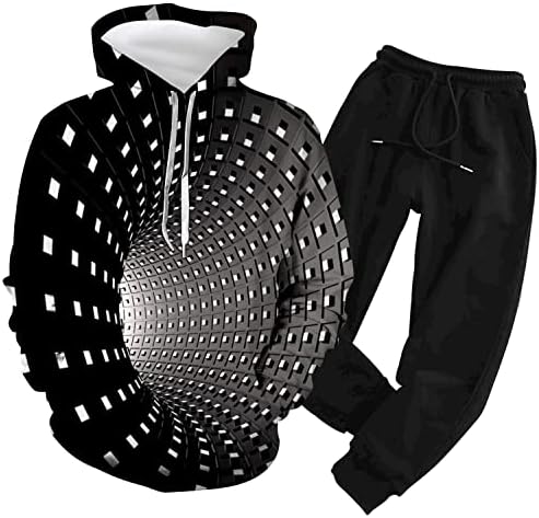 Sweatshirt Seti Hoodie ve Sweatpants Seti, Erkek Kız için Rahat Moda 2 Parça Sweatshirt