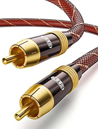 EMK Dijital Koaksiyel Ses Kablosu Subwoofer Kablosu RCA - RCA Kablosu-Çift Korumalı-Altın Kaplama-Turuncu (3Ft / 1 Metre)