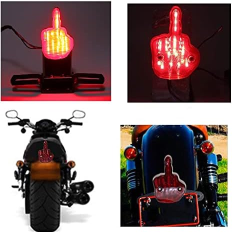 Areyourshop Orta parmak LED Mola kuyruk ışık Taillamp w / Plaka Fren kuyruk ışık ıçin Harley Chopper Bobber, çift Spor bisikletleri,