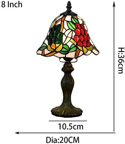 ZHANGYUEFEİFZ Led Masa Lambası Kırmızı ve Yeşil Üzüm Tiffany Masa lambası Eski Vitray Masa lambası Yatak Odası Başucu Masa
