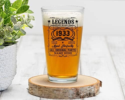 Prezzy Kişiselleştirilmiş Efsaneler 1933 Yılında Doğdu Bira Bardağı 89th Doğum Günü bira bardağı 89 Yaşında Içme Bardağı 16