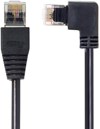 Konnektörler CY Cat6 RJ45 8P8C STP LAN Ethernet Ağ Yama Sağ Açılı 90 Derece Erkek Düz Erkek Kablo 50cm- (Kablo Uzunluğu: Sol