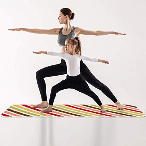 LEVEIS Yoga Mat renkli çizgili kalın kaymaz egzersiz egzersiz paspaslar ev spor salonu kat seyahat için