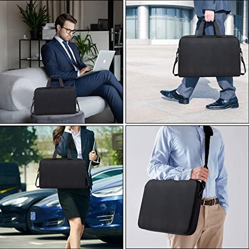 Laptop Çantası, Erkekler Kadınlar için 17.3 İnç Laptop Çantası Bilgisayar Çantası Evrak Çantası İş Seyahati - Siyah