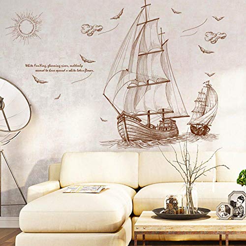 Duvar Sticker Ev Dekor Karikatür Korsan Gemisi Yelken Çıkartmalar Çocuk Odaları ıçin Boys Çıkarılabilir Vinil PVC Çıkartması