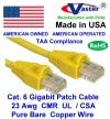 Süper E Kablosu-ABD'de üretilmiştir-Sarı-26 FT-UTP Cat.6 Ethernet Yama Kablosu-UL CMR 23AWG-SKU-US-A-81979