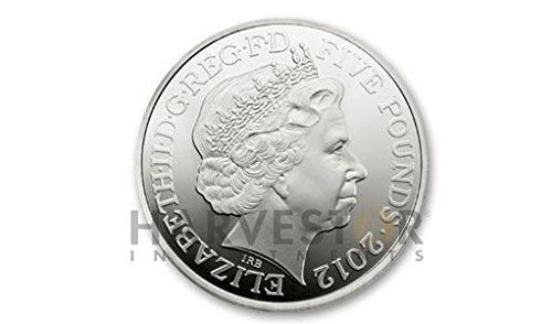 2012 Birleşik Krallık Resmi Londra Olimpiyat Gümüş Kanıtı $ 5 Parlak Uncirculated