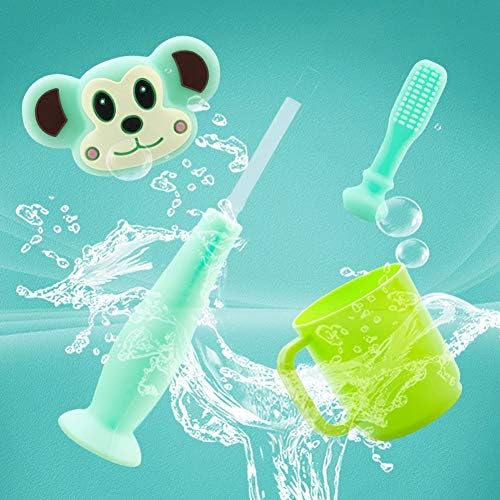 Temiz Diş Diş Fırçaları 360 Diş Fırçası Çocuklar Manuel Yumuşak Kıl Silikon Bebek Diş Fırçası 1-3 Yaş için Yeşil Pembe Rahat