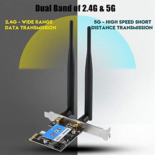 Sanpyl PCI Express Kablosuz Kart, 433 Mbps Dual Band 2.4 G/5G WiFi Bluetooth Ağ Arabirim Kartları için Reklam Makineleri /