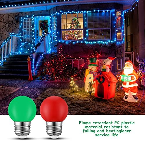 4 Parça Noel Kırmızı Led Ampul G14 / G45 LED Yeşil Ampuller 1 W 120 V E26/ E27 Baz Küçük Gece Lambası Kırmızı Ampuller Yatak