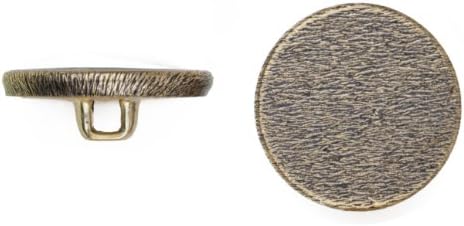 C & C Metal Ürünler 5051 Düz Florentine Metal Düğme, Boyut 24 Ligne, Antik Altın, 72'li Paket
