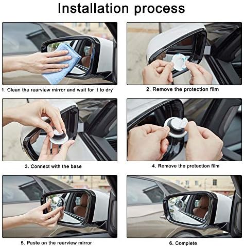 TOMALL 2 Adet Kör Nokta Aynalar HD Cam Geniş Açı Dışbükey Dikiz Aynası Kör Nokta Arabalar için 360° Ayarlanabilir Sopa Yan