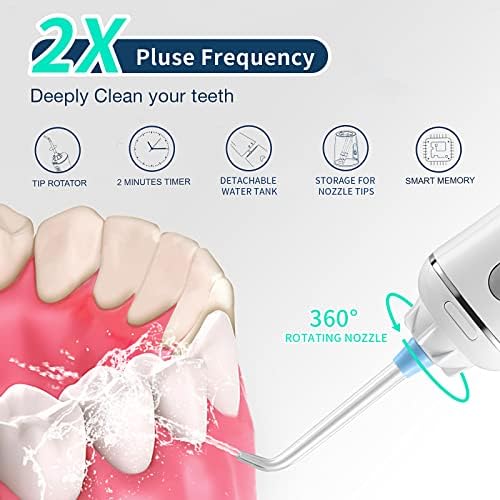 Akülü diş ipi Diş Temizleme, Taşınabilir Güç Diş Ağız Irrigator ile 5 Modları 6 Jet İpuçları, AQ Gülümseme Şarj Edilebilir
