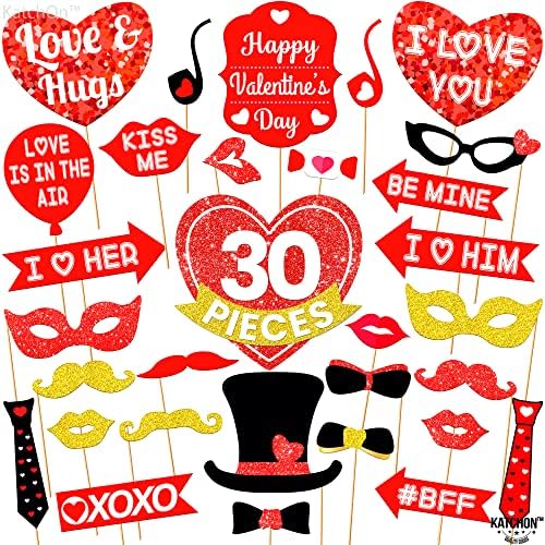 Kırmızı Glitter, Sevgililer Günü Fotoğraf Sahne-30 Paketi, Sevgililer Günü Dekor / Sevgililer Günü Dekorasyon için Sevgililer