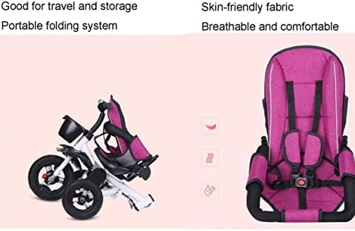 HAO DAMAİ çocuk Üç Tekerlekli Bisiklet Arabası Foldable1-3-6 Yaşında Çocuk Bisikleti Bebek Arabası Bebek Bisikleti, Büyük Arka